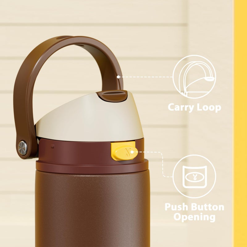 Meoky 24 oz Insulated Water Bottle with Straw: Meoky Stainless Steel Metal Water Bottle with 2-in-1 Lid - Leak Proof, Cold for 24 Hours, Fits in Car Cup Holder, BPA-Free for Travel Sports Gym, Cocoa - Image 5