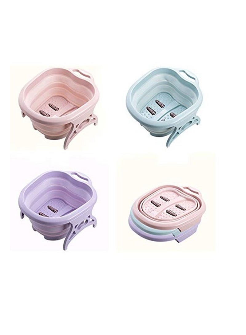 DubaiGallery حوض استحمام القدمين مع أسطوانات تدليك، حوض سبا للاسترخاء القابل للطي، دلو تدليك القدم القابل للطي - Image 1