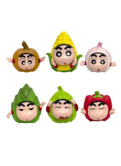 General 6 Vegetables Xiaoxin Crayon Xiaoxin Peripheral Xiaoxin cos Corn Pumpkin Tide Play Figure Egg Twisting Doll Machine Figure  - Image 1