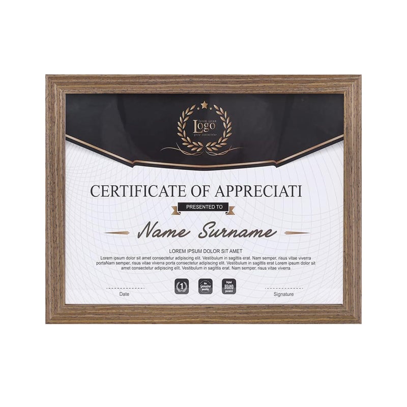 KINLINK 8.5x11 Picture Frames Rustic Brown  Diploma Frames with Acrylic Plexiglass for Pictures  Certificate Degree Document Frame Tabletop and Wall Mounting Display  1 Pack - Image 1