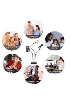 Generic 3 in 1 Professional Live Stream Kit with Small USB Ring Light Mic Holder CellPhone Web Cam Holder Premium Stand For Makeup Video Shoots Live Video Calling And More  - Image 3