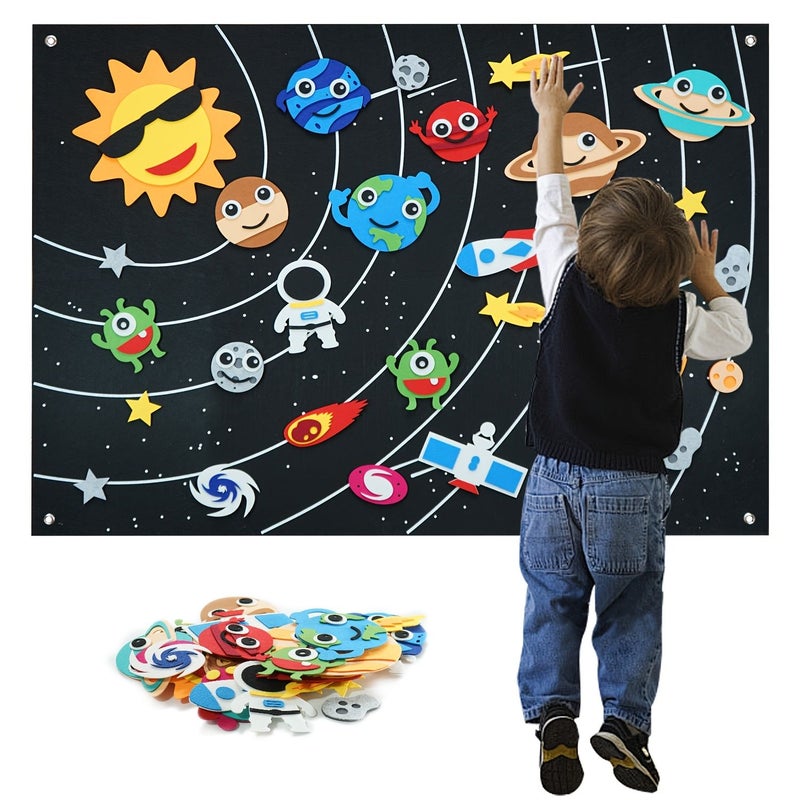 Starry Sky Felt Toy Set Space Game Kit Interactive Learning - Image 1