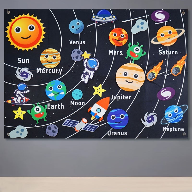 Starry Sky Felt Toy Set Space Game Kit Interactive Learning - Image 4