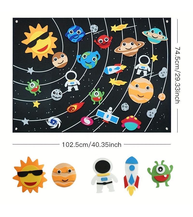 Starry Sky Felt Toy Set Space Game Kit Interactive Learning - Image 3