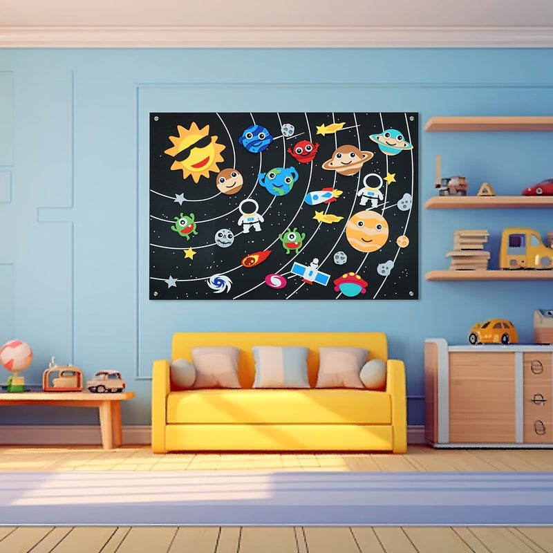 Starry Sky Felt Toy Set Space Game Kit Interactive Learning - Image 5