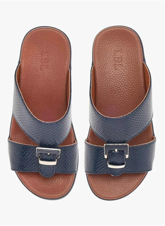 LBL by Shoexpress Boys Animal Textured Slip-On Arabic Sandals with Buckle Accent