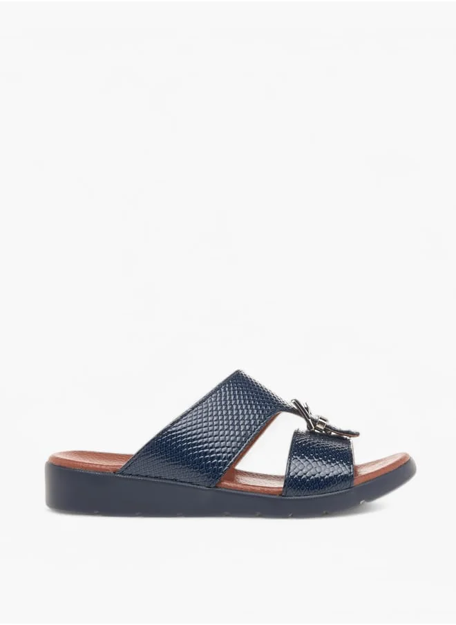 LBL by Shoexpress Boys Animal Textured Slip-On Arabic Sandals with Buckle Accent