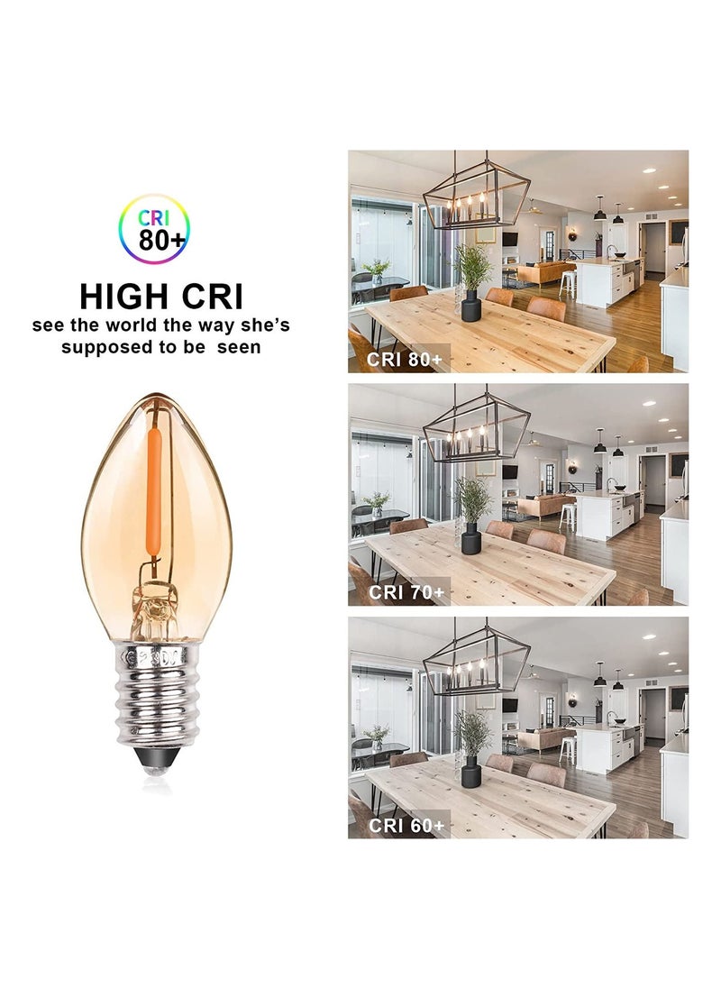 Generic - E14 LED Bulb, Candle Bulbs 0.5W, Chandelier Bulbs C7 Night Light Bulb Small Edison Screw Vintage Amber Glass Filament Bulb E14 Salt Lamp Bulb 2200K, 5W Equivalent Non-Dimmable (5Pcs Warm White) - Image 1