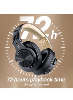 OneOdio A70 Wirless Bluetooth Over-Ear Headphone with Shareport 3.5Mm/6.35Mm Stereo Jack for Guitar Computer PC Tablet Home Office Travel Black Gold  - Image 2