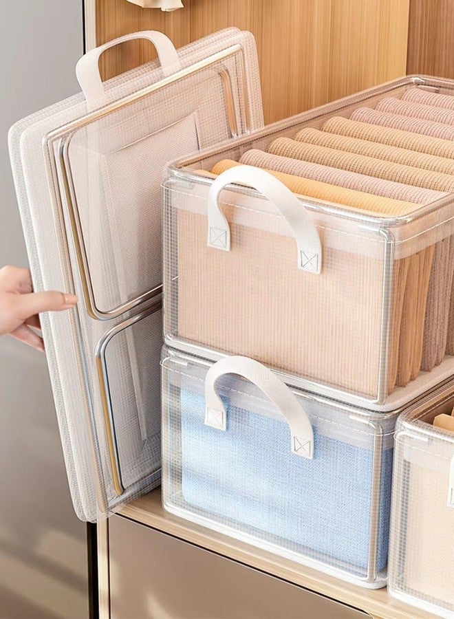 Sampton 26-Liter Multi-Purpose Waterproof Foldable PVC Storage Box with Steel Frame | Transparent and Durable Clothes Open-Top Organizer for Wardrobe and Bedroom and Home Organization - Image 3