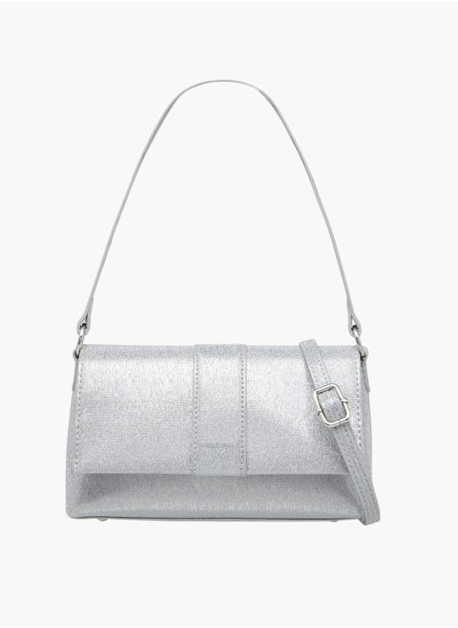 Flora Bella By Shoexpress Women Textured Shoulder Bag with Magnetic Button Closure  - Image 1