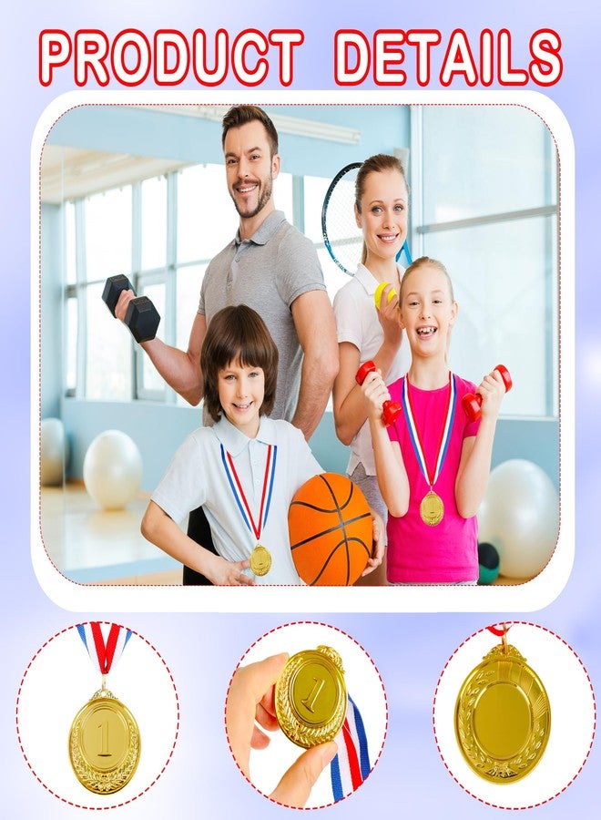 Hoarost 18 Pcs 2 Inch Gold Winner Award Medals 1st Place Award Medals with Neck Ribbons for Tournaments Competitions Prizes Sports Party Favors - Image 3