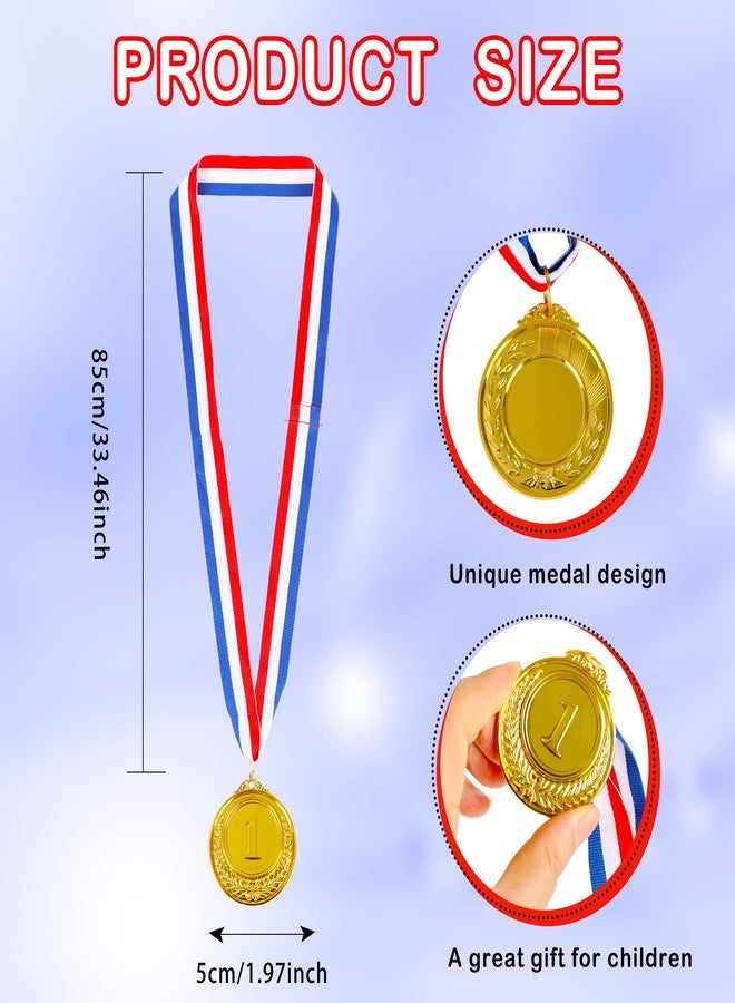 Hoarost 18 Pcs 2 Inch Gold Winner Award Medals 1st Place Award Medals with Neck Ribbons for Tournaments Competitions Prizes Sports Party Favors - Image 2