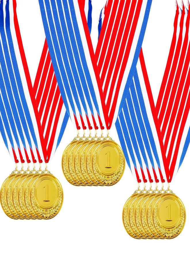 Hoarost 18 Pcs 2 Inch Gold Winner Award Medals 1st Place Award Medals with Neck Ribbons for Tournaments Competitions Prizes Sports Party Favors - Image 1