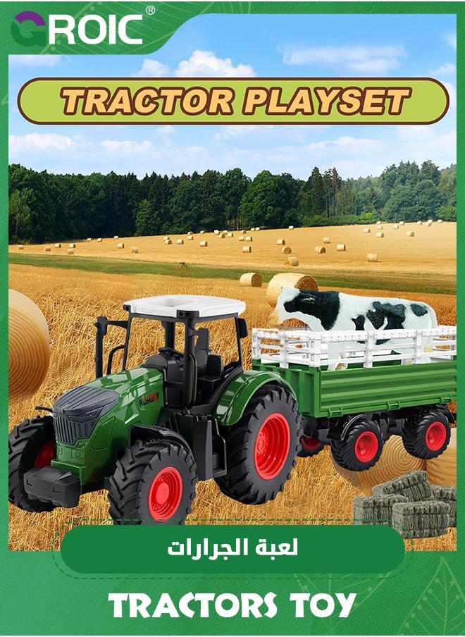 GROIC Tractor Toy, Kids Tractor Set,Truck and Trailer Front Loader,Farm Vehicle Toys Tractor Toy,Tractors for Kids,Farm Toy  - Image 4