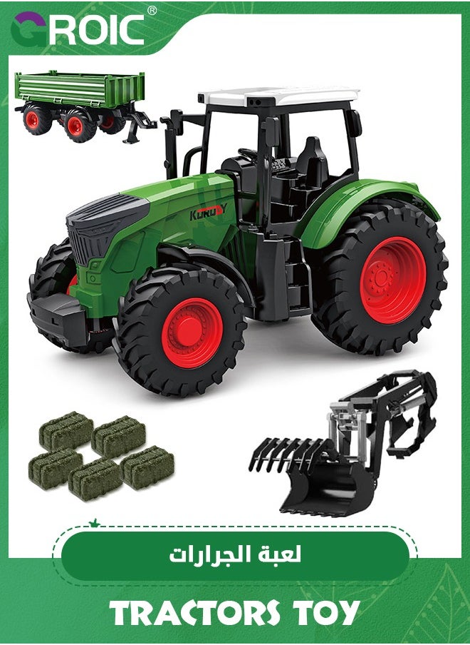 GROIC Tractor Toy, Kids Tractor Set,Truck and Trailer Front Loader,Farm Vehicle Toys Tractor Toy,Tractors for Kids,Farm Toy  - Image 1