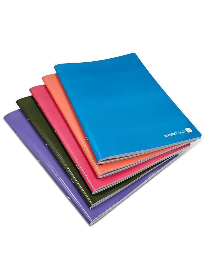 Maxi 5-Piece A4 Size Single Line Notebook 60 Sheets Per Book - Image 1