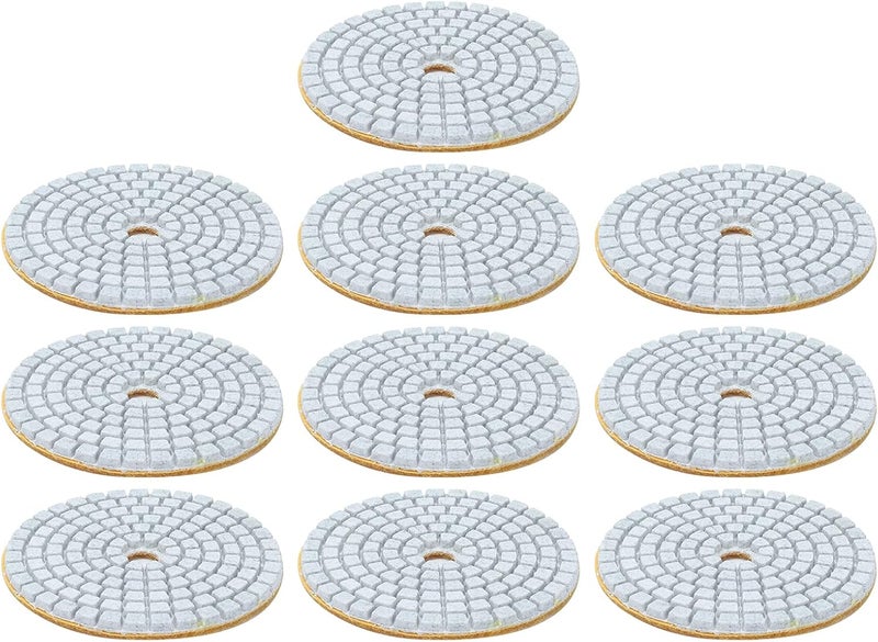 10Pcs 3in Diamond Wet Polishing Pads 150 Grits - Durable Flexible Grinding Discs for Granite Marble Polisher Accessories with Fast Heat Dissipation, Low Noise for Stone and Tile (3-inch White - Image 4