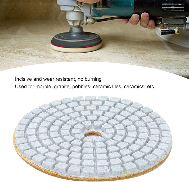 10Pcs 3in Diamond Wet Polishing Pads 150 Grits - Durable Flexible Grinding Discs for Granite Marble Polisher Accessories with Fast Heat Dissipation, Low Noise for Stone and Tile (3-inch White - Image 5