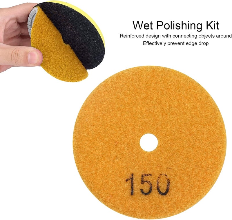 10Pcs 3in Diamond Wet Polishing Pads 150 Grits - Durable Flexible Grinding Discs for Granite Marble Polisher Accessories with Fast Heat Dissipation, Low Noise for Stone and Tile (3-inch White - Image 3