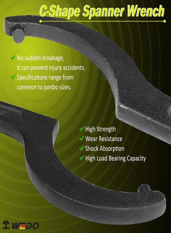 WEDO Jumbo Hook Wrench with Pin, Hook Spanner Tools, C-Shape Wrench, One-time Die-forged and Durable, High Anti-Rust, 40 Chrome Steel, DIN and GB Standard, Size 12-14mm, Length 116mm - Image 3