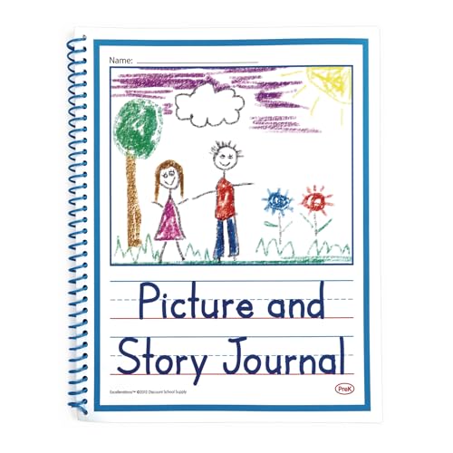 Excellerations 8.5 x 11 inch Beginner's Preschool Picture Story Journals, Drawing and Writing Notebook - Pack of 10 for Kids and Children Educational - Image 1