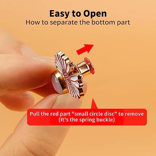 HEAVY DRIVER® 2pcs Pant Waist Tightener, Adjustable Waist Buckle Set, Extra Button for Jeans to Make Tighter, Instant Jeans Button Pins for Pants Jeans Skirts, No Sewing Required (Daisy Flower - W) - Image 3