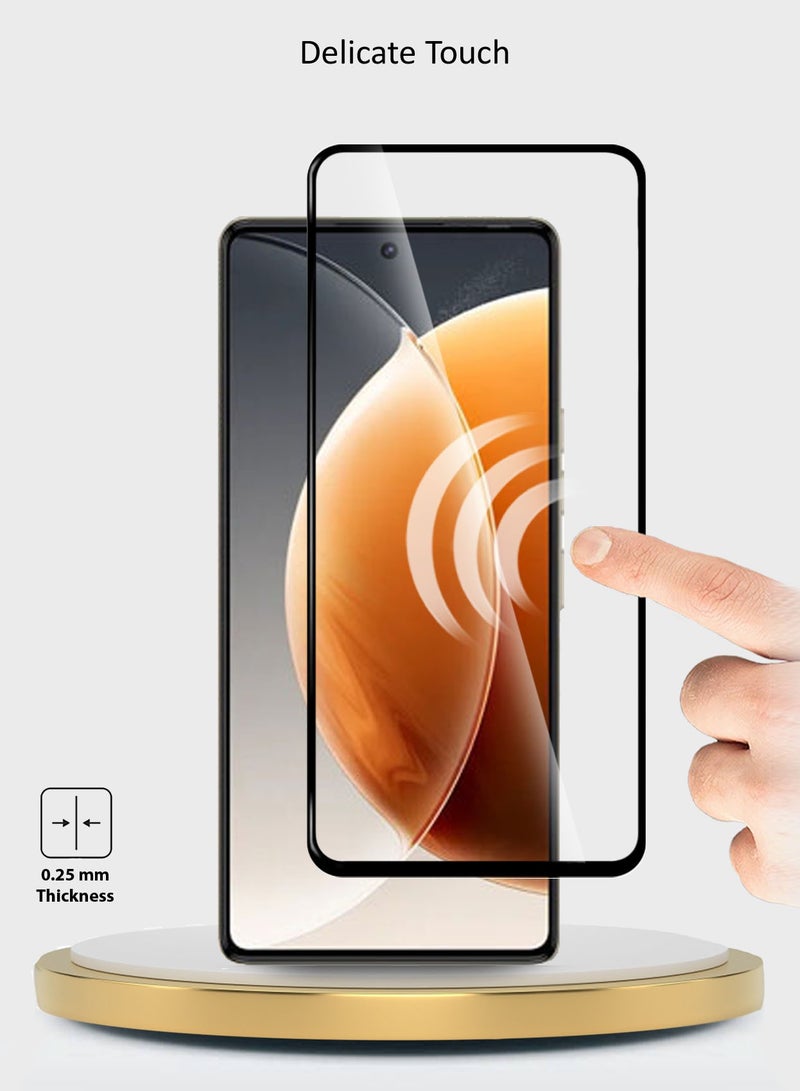 دبليو تيك واقي شاشة من الزجاج المقسى Tecno Camon 30 Pro 5G 2024 Premium E2E Full Glue - (MSGECN) شفاف / أسود - Image 4