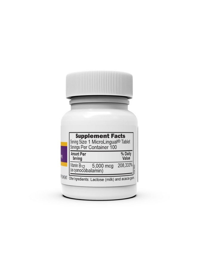 Superior Source No Shot Vitamin B12 Cyanocobalamin 5000 Mcg Quick Dissolve Sublingual Tablets 100 Count B12 Supplement To Increase Metabolism And Energy Production Nervous System Support Non Gmo  - Image 3
