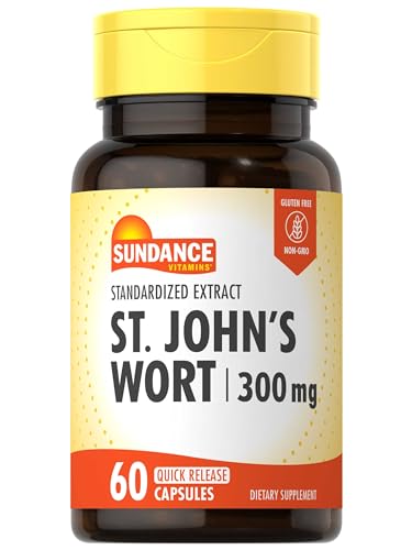 Sundance St. John's Wort Capsules | 300mg | 60 Count | Non-GMO and Gluten Free Standardized Extract - Image 1