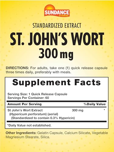 Sundance St. John's Wort Capsules | 300mg | 60 Count | Non-GMO and Gluten Free Standardized Extract - Image 2