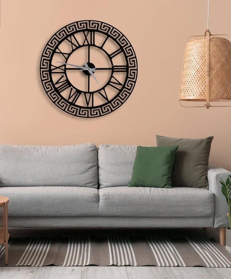 Nubilous Large World Map Wall Clock, Metal Minimalist Modern Clock, Round Silent Non-Ticking Battery Operated Wall Clocks for Living Room/Home/Kitchen/Bedroom/Office/School Decor (Black(ST-20), 40CM) - Image 5