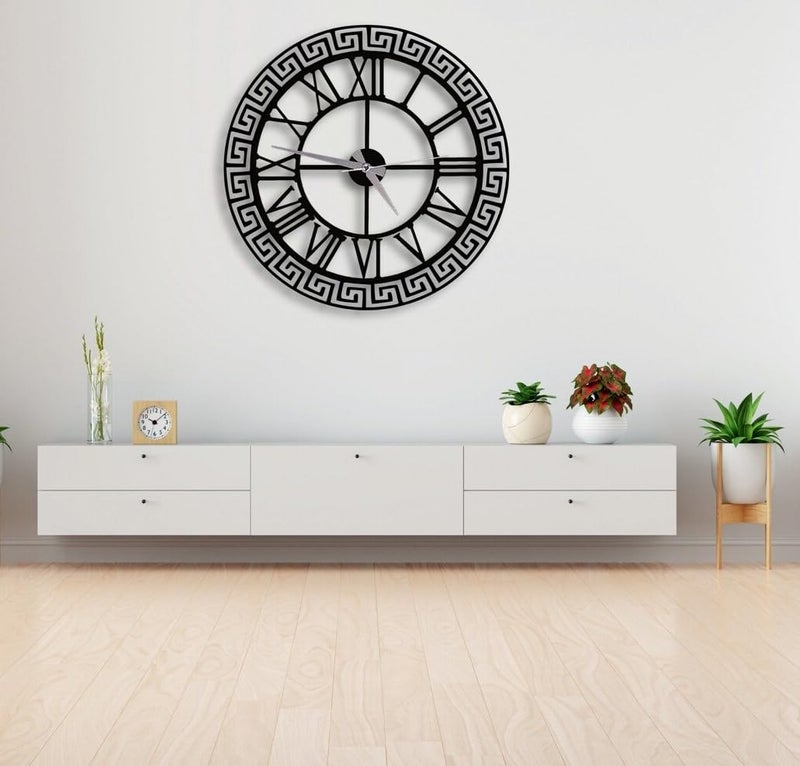 Nubilous Large World Map Wall Clock, Metal Minimalist Modern Clock, Round Silent Non-Ticking Battery Operated Wall Clocks for Living Room/Home/Kitchen/Bedroom/Office/School Decor (Black(ST-20), 40CM) - Image 3