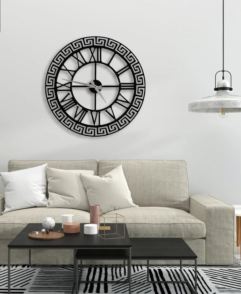 Nubilous Large World Map Wall Clock, Metal Minimalist Modern Clock, Round Silent Non-Ticking Battery Operated Wall Clocks for Living Room/Home/Kitchen/Bedroom/Office/School Decor (Black(ST-20), 40CM) - Image 4