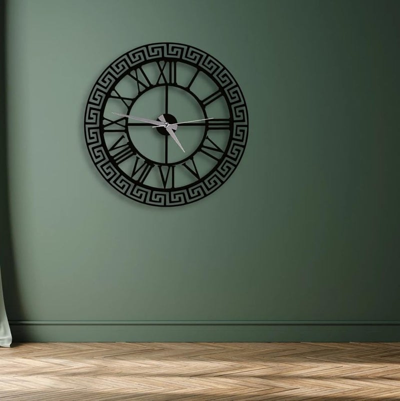 Nubilous Large World Map Wall Clock, Metal Minimalist Modern Clock, Round Silent Non-Ticking Battery Operated Wall Clocks for Living Room/Home/Kitchen/Bedroom/Office/School Decor (Black(ST-20), 40CM) - Image 2
