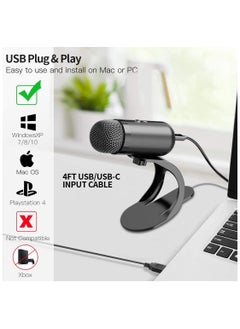 LKTOCAFT USB Computer Microphone, Podcast Mic Desktop with Mute Button for Recording Streaming, Plug and Play Stand with Volume Control for PC, Laptop, Mac, Omnidirectional Condenser  - Image 3