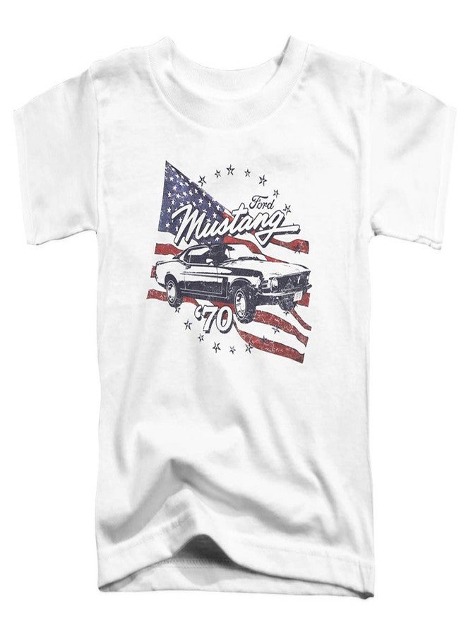 Trevco Ford Mustang 70 Mustang Unisex Toddler T Shirt for Boys and Girls, Medium (3T) White - Image 1