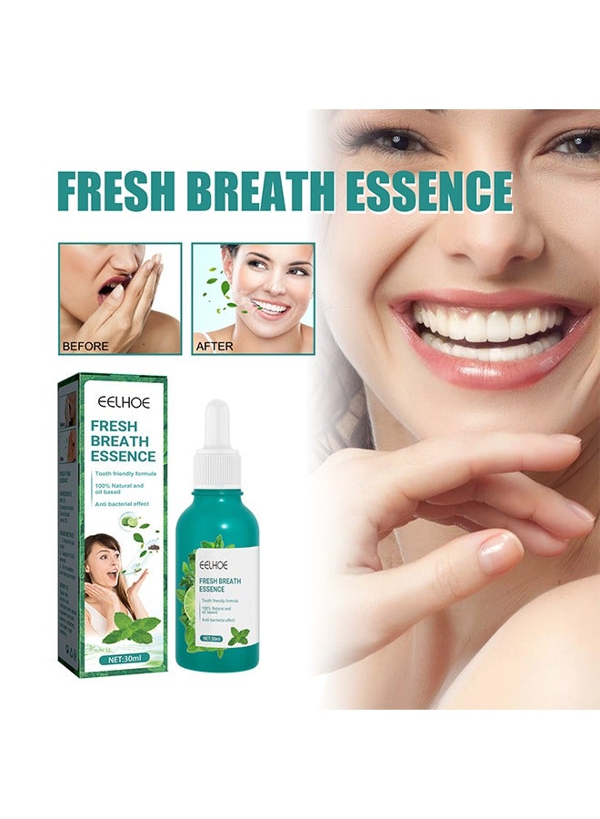 EELHOE Fresh Breath Essence Bad Breath Treatment for Adults, mint flavor, Dry and Bad Mouth Smell Removing Drops, Easy to Carry and Handy Fresh Breath Oil-serum, 30 ml - Image 1