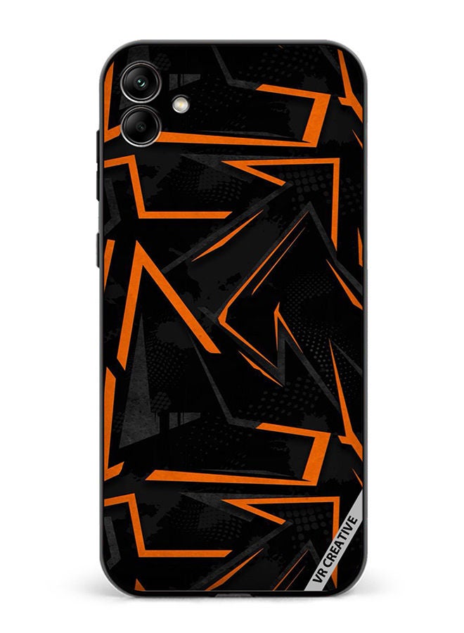 VR CREATIVE Protective Case Cover For Samsung Galaxy A04 Black & Orange Pattern Design Multicolour - Image 1