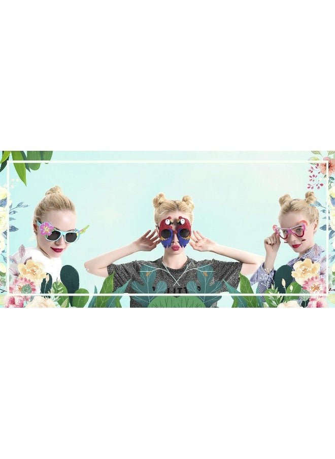 Ocean Line - Luau Party Sunglasses - 9 Pairs Funny Hawaiian Glasses, Tropical Fancy Dress Props, Fun Summer Kids Party Favors, Beach Themed Party Supplies Decoration - Image 1