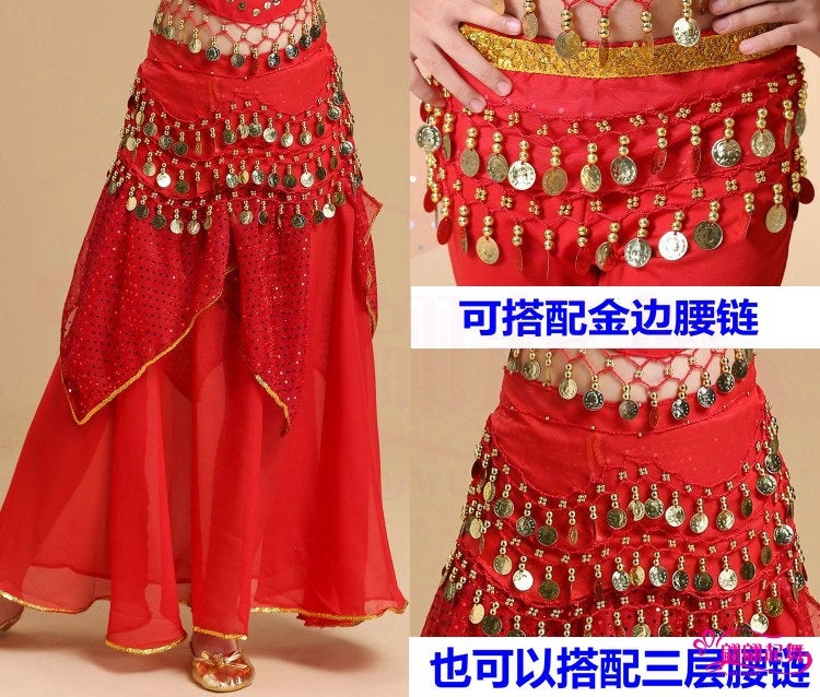 New Children'S Indian Dance Table Performance Clothing Children'S Ethnic Style Xinjiang Dance Belly Dance Skirt Phnom Penh Highlights Skirt - Image 3