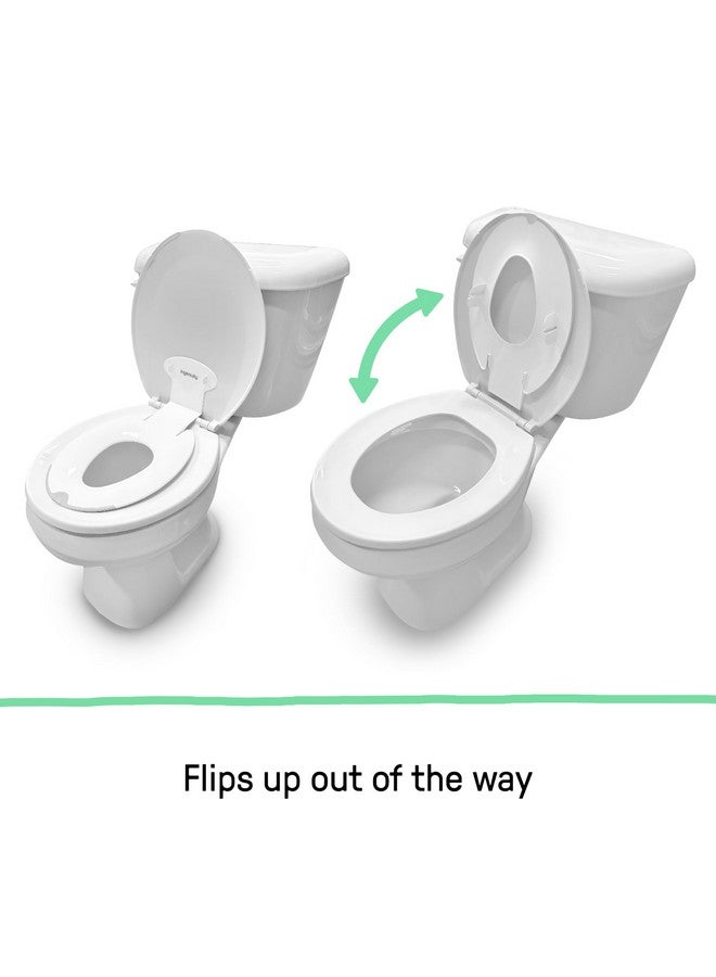 إنجنيونتي Ingenuity: مقعد تدريب على استخدام المرحاض قابل للطي والجلوس من Ingenuity (أبيض) - سهل التركيب والإزالة، يُربط بمقعد المرحاض للبالغين - Image 2
