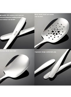 Oasisgalore 2-Pack Large Serving Spoons Set，Stainless Steel Slotted & Serving Spoons, 9.8" Buffet Utensils  - Image 2