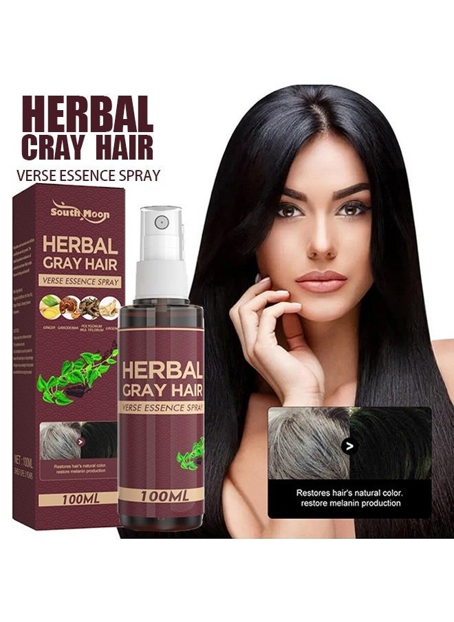 SOUTH MOON Herbal Anti-Gray Hair Spray 100ML - Herbal Treatment Growth Essence Spray Tonic | for Black Hair Restoration, Anti-Hair Loss  - Image 1