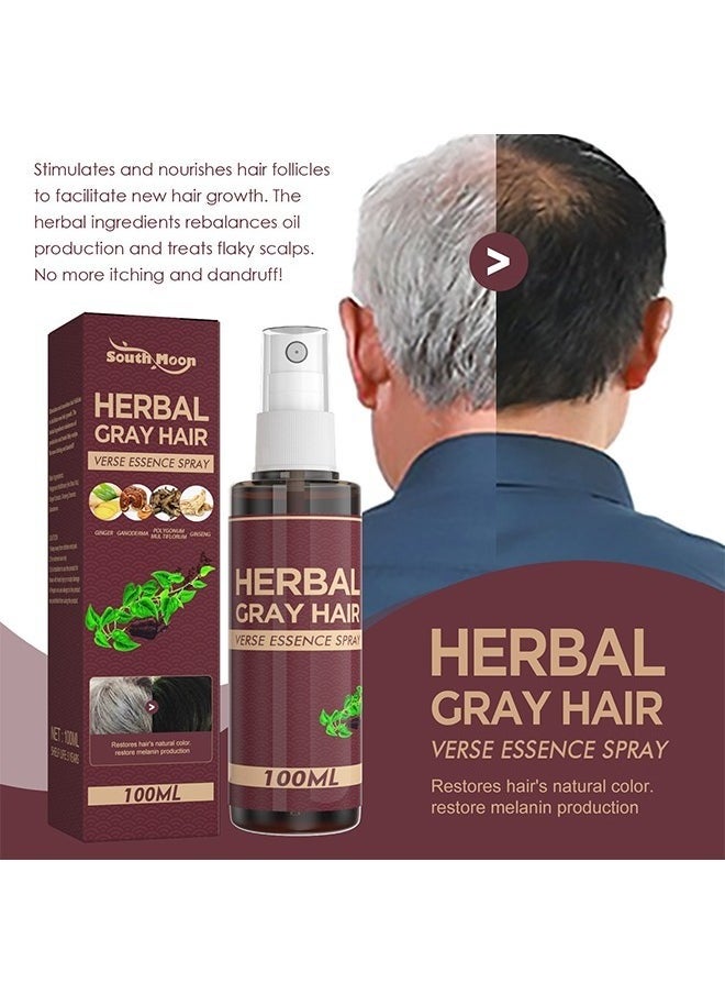 SOUTH MOON Herbal Anti-Gray Hair Spray 100ML - Herbal Treatment Growth Essence Spray Tonic | for Black Hair Restoration, Anti-Hair Loss  - Image 2