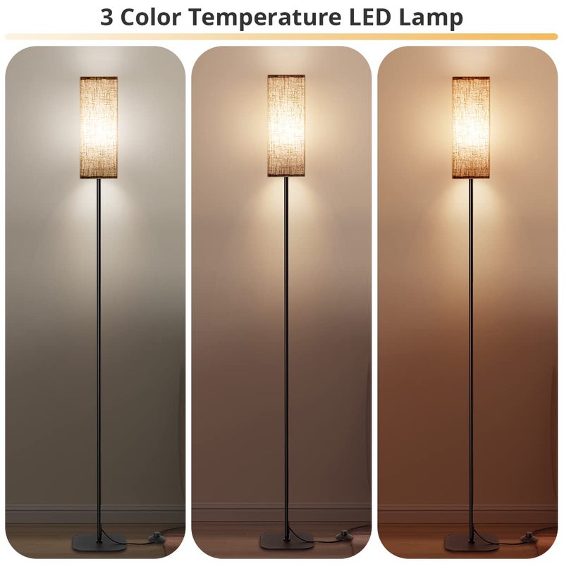 IPARTS EXPERT مصابيح أرضية IPARTS EXPERT لغرفة المعيشة، مصباح LED حديث قائم، ضوء قراءة مع 3 درجات حرارة قابلة للتعديل لمصابيح السرير لغرفة النوم، غرفة المعيشة، ديكور المكتب - Image 2