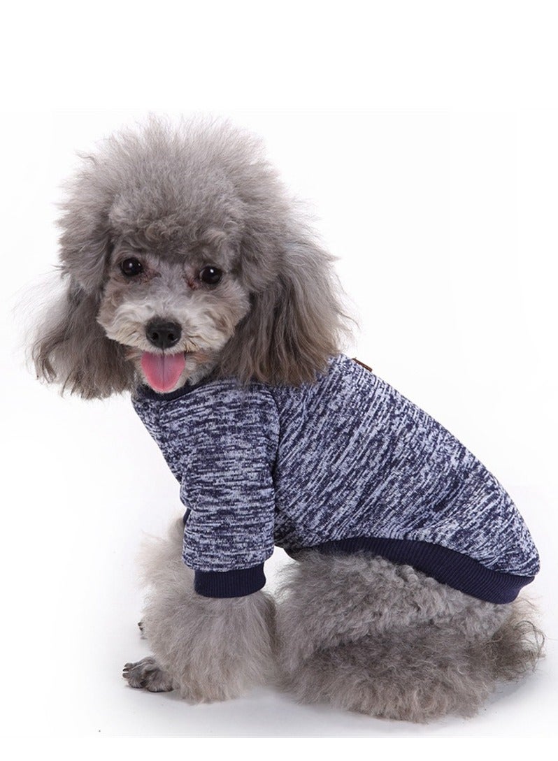 Loquat Pet Dog Sweater Autumn And Winter Nave Blue - Image 2