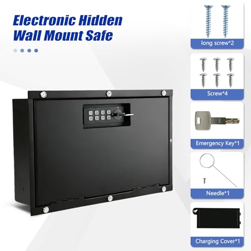 Ryansunoro Hidden In Wall Safe - Electronic Hidden Wall Safe for Home and Office, Fits Between 16 Inch Studs, with Magnetic Vent Cover and Digital Keypad to Secure Cash, Jewelry, Documents - Image 4