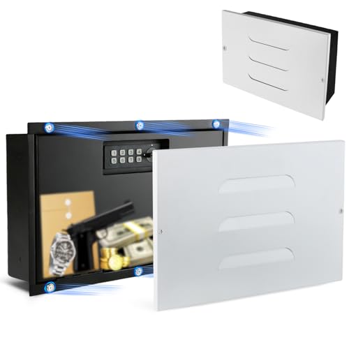 Ryansunoro Hidden In Wall Safe - Electronic Hidden Wall Safe for Home and Office, Fits Between 16 Inch Studs, with Magnetic Vent Cover and Digital Keypad to Secure Cash, Jewelry, Documents - Image 1