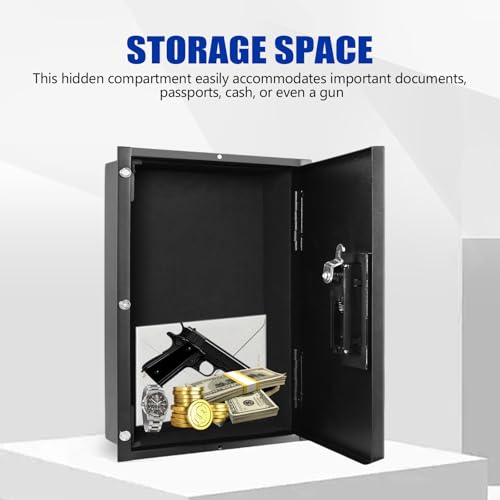 Ryansunoro Hidden In Wall Safe - Electronic Hidden Wall Safe for Home and Office, Fits Between 16 Inch Studs, with Magnetic Vent Cover and Digital Keypad to Secure Cash, Jewelry, Documents - Image 3